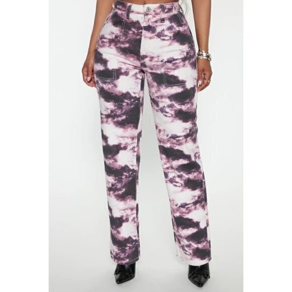 Galaxy Dreams Straight Leg Jeans Purple Size 13 RefFNB - Picture 2 of 6